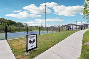 Pickleball and Dog Park amenities  at Montage West Lafayette Apartments, West Lafayette, Indiana.